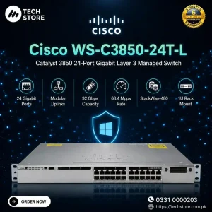 Cisco WS-C3850-24T-L Catalyst 3850 24-Port Gigabit Layer 3 Managed Switch