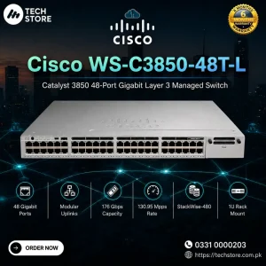 Cisco WS-C3850-48T-L Catalyst 3850 48-Port Gigabit Layer 3 Managed Switch