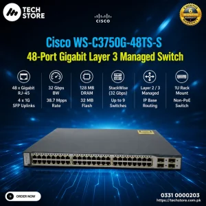Cisco WS-C3750G-48TS-S 48-Port Gigabit Layer 3 Managed Switch