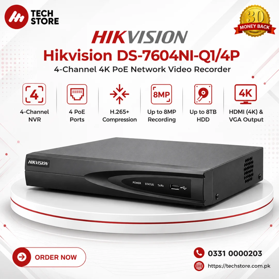 Hikvision DS-7604NI-Q1/4P 4-Channel 4K PoE
