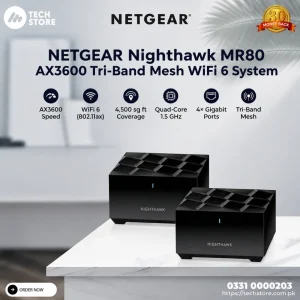 NETGEAR Nighthawk MR80 AX3600 Tri-Band Mesh WiFi 6 System