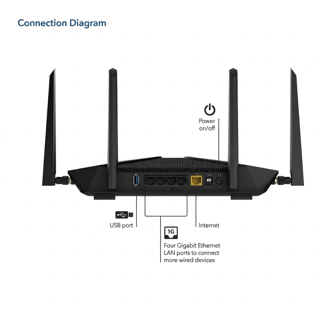 NETGEAR Nighthawk Rax42 AX5 AX4200 WiFi 6 Router