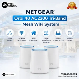NETGEAR Orbi 40 AC2200 Tri-Band Mesh WiFi System