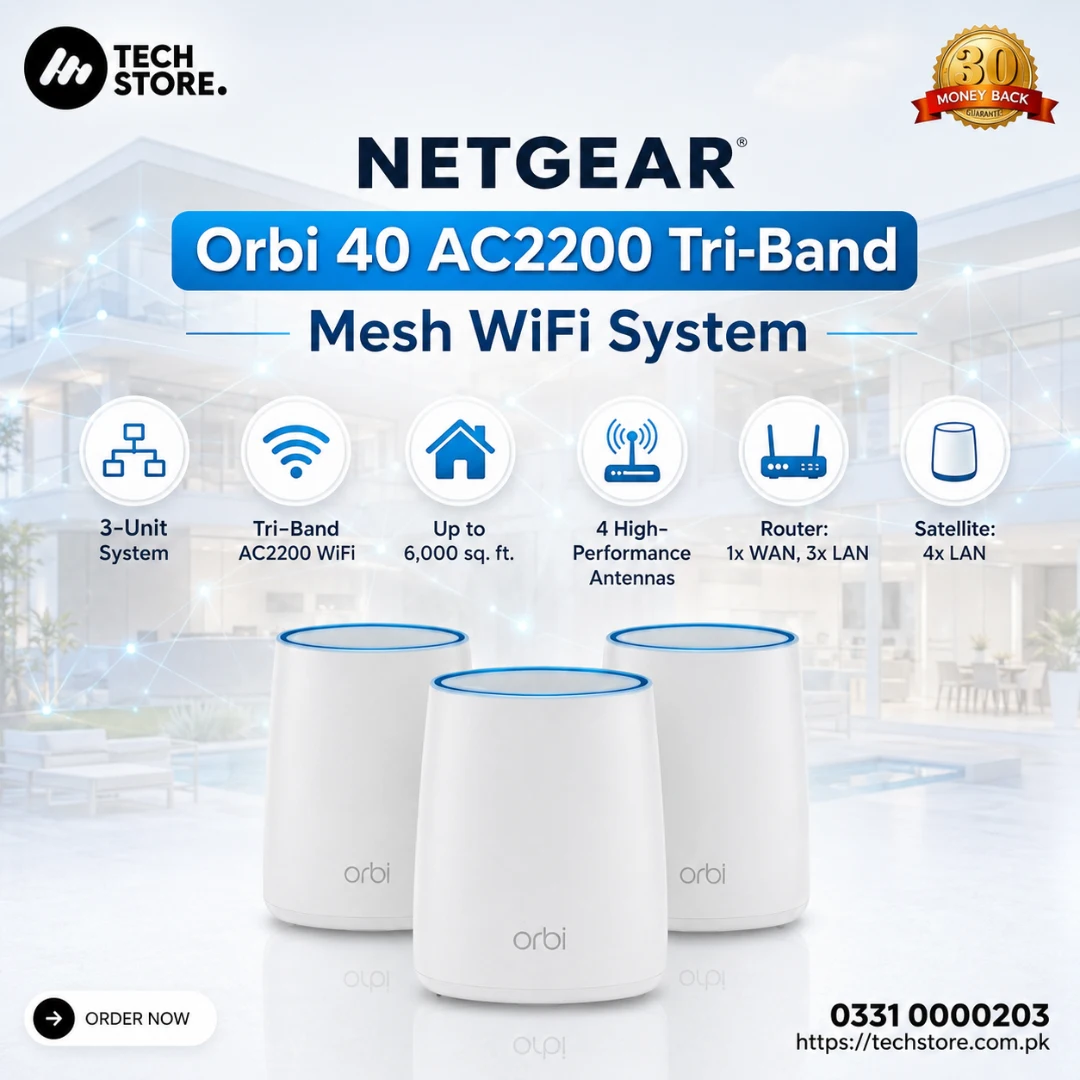 NETGEAR Orbi 40 AC2200 Tri-Band Mesh WiFi System