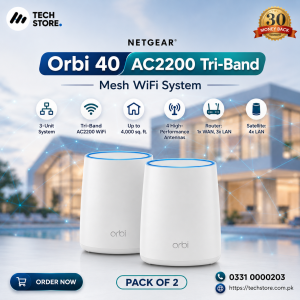 NETGEAR Orbi 40 AC2200 Tri-Band Mesh WiFi System
