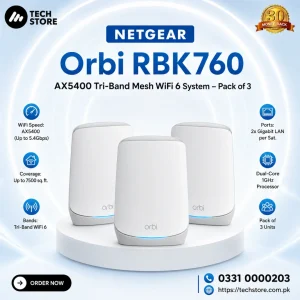 NETGEAR Orbi RBK763 AX5400 Tri-Band Mesh WiFi 6 System