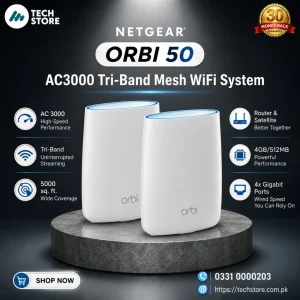 NETGEAR Orbi RBK50 AC3000 Tri-Band Mesh WiFi System