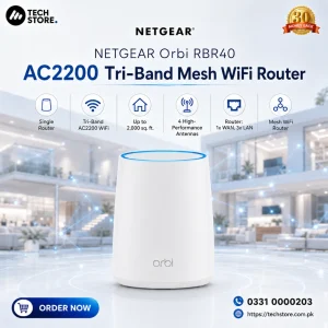 NETGEAR Orbi RBR40 AC2200 Tri-Band Mesh WiFi Router