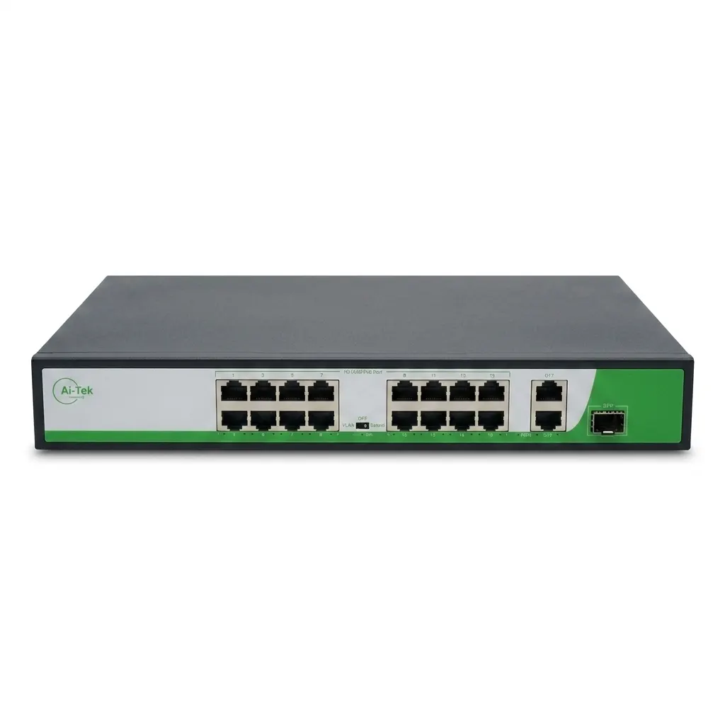 AITek PE162-200-C 16-Port Fast Ethernet PoE Switch