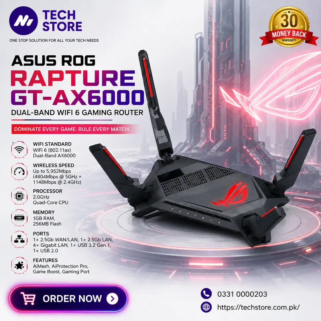 ASUS ROG Rapture GT-AX6000 Dual-Band WiFi 6 Gaming Router