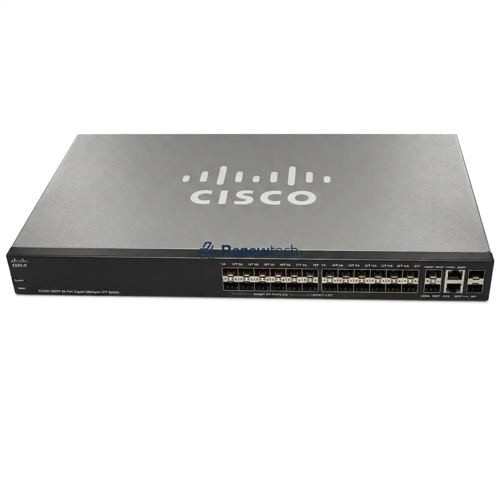 Cisco SG300-28SFP 28-Port Gigabit Layer 3 Managed Switch | 26× SFP Fiber Slots | 2× Combo Gigabit Ports | Branded - Image 2