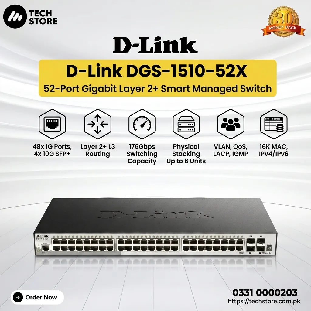 D-Link DGS-1510-52X 52-Port Gigabit Layer 2+ Smart Managed Switch