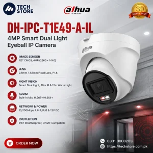 Dahua DH-IPC-T1E49-A-IL 4MP Smart Dual Light Eyeball IP Camera