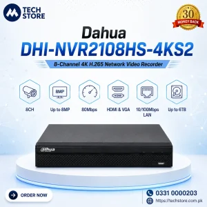 Dahua DHI-NVR2108HS-4KS2 8-Channel 4K H.265 Network Video Recorder