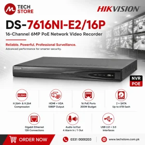 Hikvision DS-7616NI-E216P 16-Channel 6MP PoE Network Video Recorder