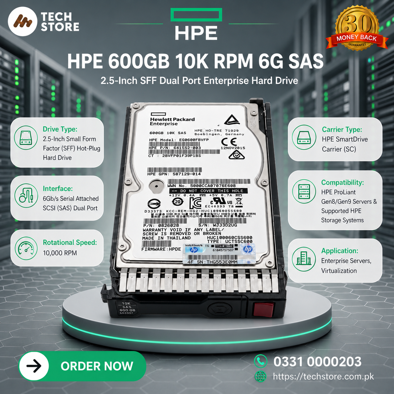 HPE 600GB 10K RPM 6G SAS 2.5-Inch SFF Dual Port Enterprise Hard Drive