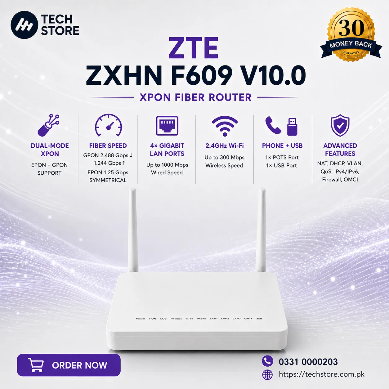 ZTE ZXHN F609 V10.0 XPON Fiber Router