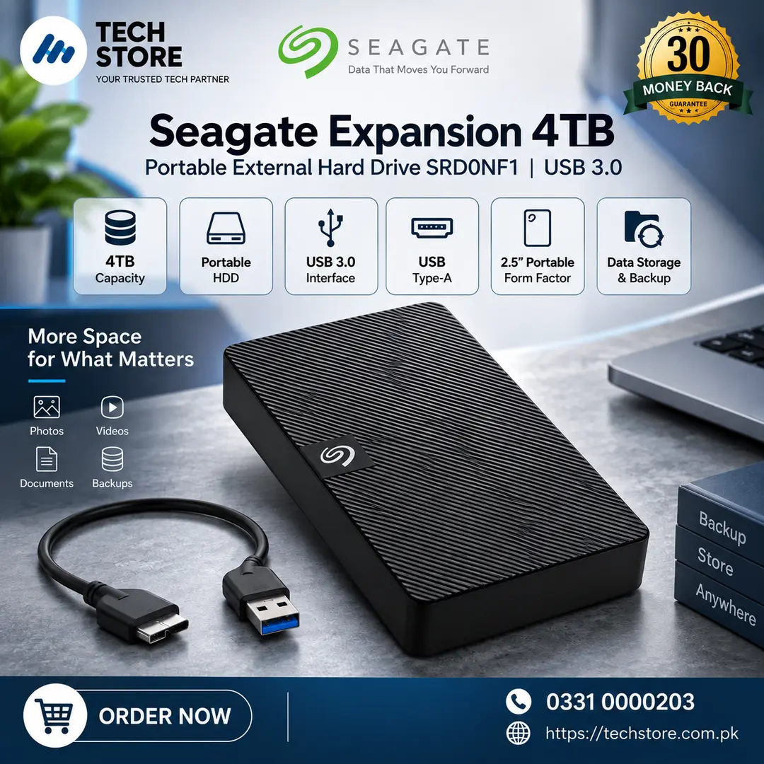 Seagate Expansion 4TB Portable External Hard Drive SRD0NF1 | USB 3.0